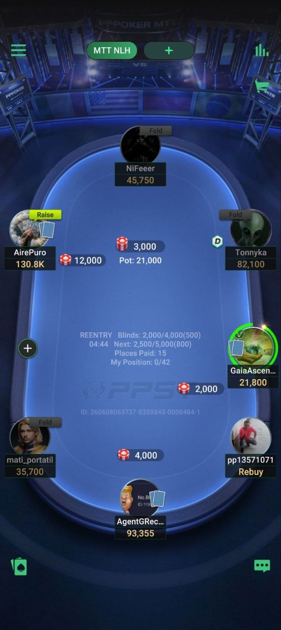 PPPoker PPPumba MTT No-Limit Holdem tournament table in play, PPPFish Australia union